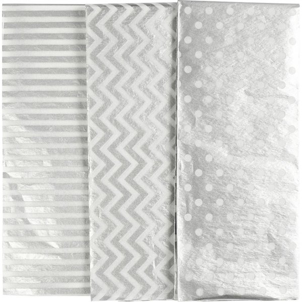 Seidenpapier - Silber - 50 x 70 cm - 17 g - 6 Blatt