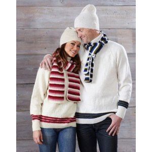Strickmuster - Pullover mit Streifen, Mütze und Schal Strickmuster - Pullover mit Streifen, Mütze und Schal
