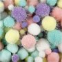 Pompons - Pastellfarben - Glitzer - 400 g