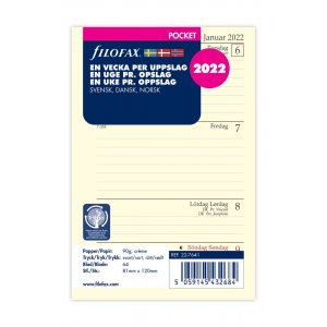 Nachfüllung für System Calendar Pocket 2022 - Wochenübersicht Schwedisch/Dänisch/Norwegisch Nachfüllung für System Calendar Pocket 2022 - Wochenübersicht Schwedisch/Dänisch/Norwegisch