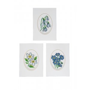 Stickset-Karte - Wildblumen, 3er-Pack Stickset-Karte - Wildblumen, 3er-Pack