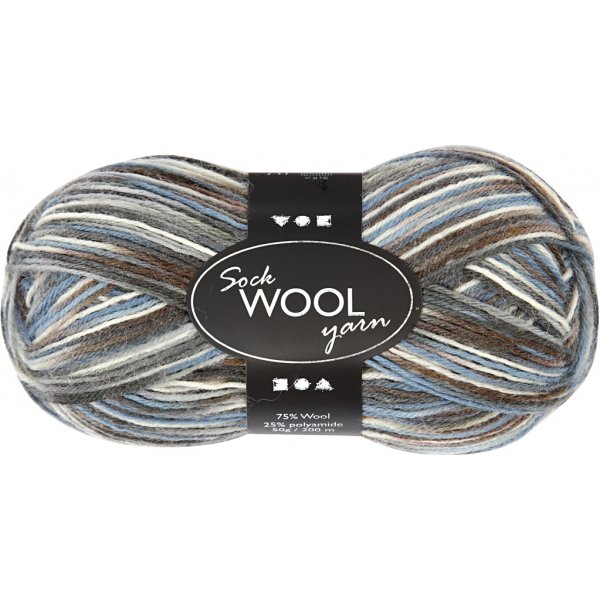 Sockenwolle - Blau/Grau-Harmonie - 50 g