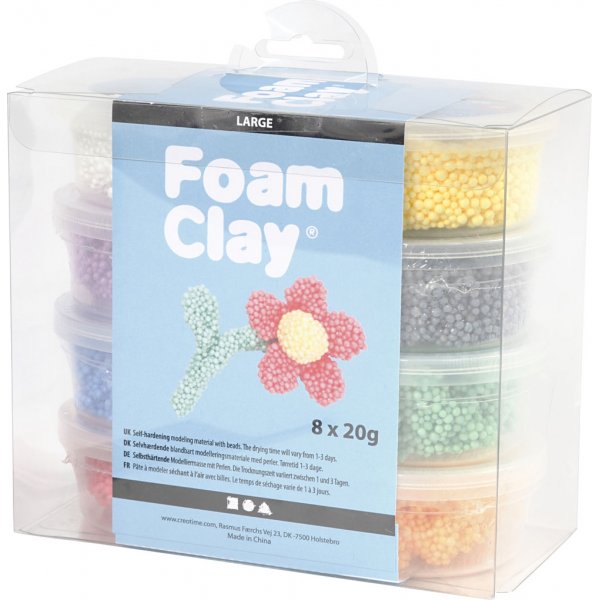 Foam Clay Groe gemischte Farben - 8 x 20 g