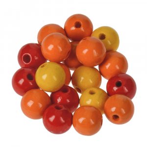 Runde Holzperlen in gemischten Farben - 12 mm, 25 g Runde Holzperlen in gemischten Farben - 12 mm, 25 g