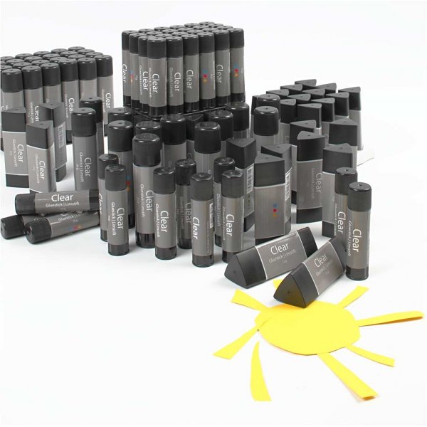 Transparente Klebestifte - verschiedene Gren - 96 Stck