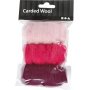Kardierte Wolle - Lila/Rosa-Harmonie - 3 x 10 g