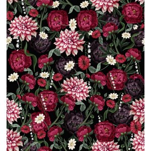 Gemusterter Jersey - Dahlia bordeaux Gemusterter Jersey - Dahlia bordeaux