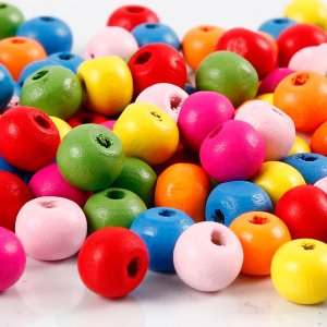Holzperlen - Ø8 mm - gemischte Farben - 500 g Holzperlen - Ø8 mm - gemischte Farben - 500 g