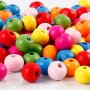 Holzperlen - 8 mm - gemischte Farben - 500 g