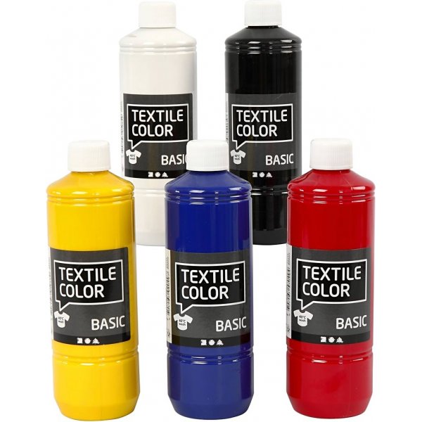 Textile Color Textilfarbe - Grundfarben - 5 x 500 ml