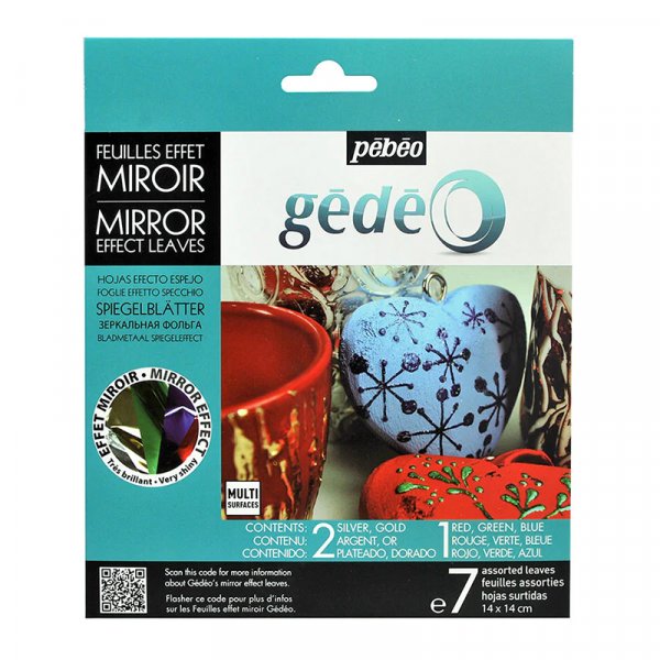 Schlagmetall - Spiegel (Blattspiegelimitation) 14x14cm 7er-Pack farbig sortiert