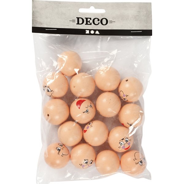 Gesichter - Elfenbein - 30 mm - 16 Stk