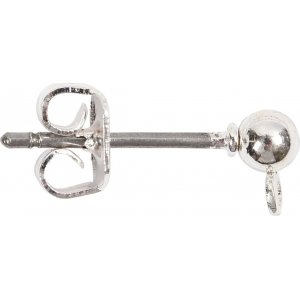 Ohrstecker mit Öse und Kugel - versilbert - 10 Stk Ohrstecker mit Öse und Kugel - versilbert - 10 Stk