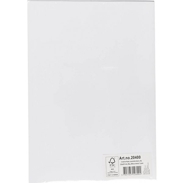 Kreativpapier - gemischte Farben - A4 - 280 Stk
