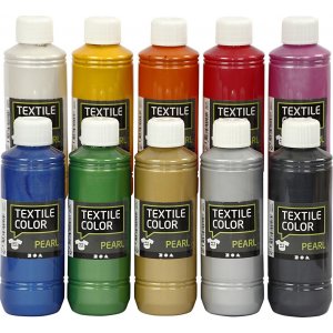 Textilfarbe - Mischfarben - Perlmutt - 10 x 250 ml Textilfarbe - Mischfarben - Perlmutt - 10 x 250 ml