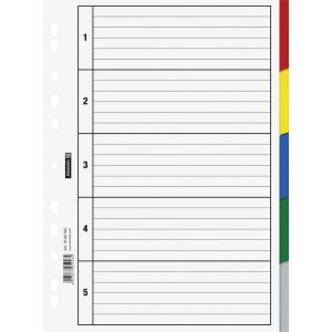 Register für Ringordner - A4-Kunststoff - 5 Register Register für Ringordner - A4-Kunststoff - 5 Register