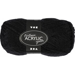 Fantasia Acrylgarn - Schwarz - 50 g Fantasia Acrylgarn - Schwarz - 50 g