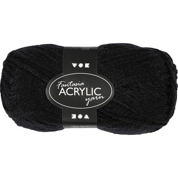 Fantasia Acrylgarn - Schwarz - 50 g