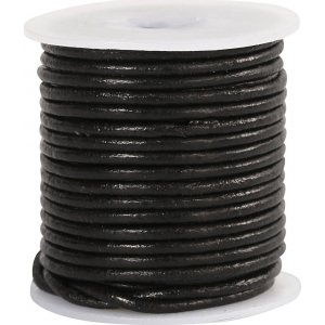 Lederband - Schwarz - 2 mm - 10 m Lederband - Schwarz - 2 mm - 10 m