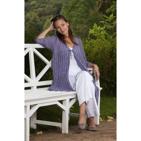 Strickmuster - Lange Strickjacke mit Spitzenstrick