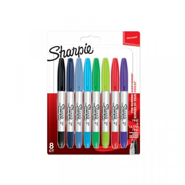 Faserstift-Set Sharpie Twintip - Permanentmarker - Verschiedene Farben - 8-tlg
