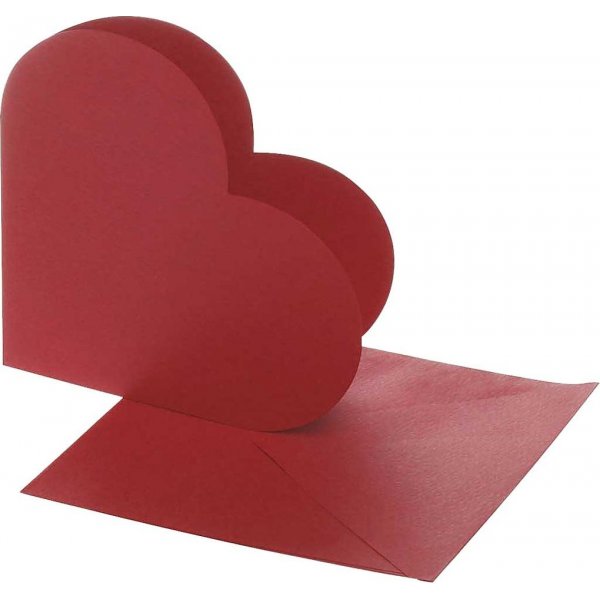 Herzkarte - rot - 10 Sets