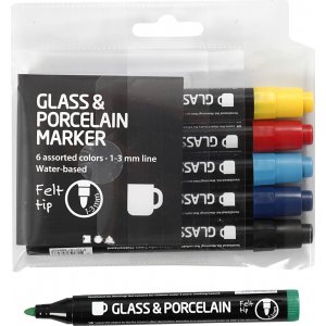 Markierstifte für Glas und Porzellan - halbdeckend - 6 Stk Markierstifte für Glas und Porzellan - halbdeckend - 6 Stk