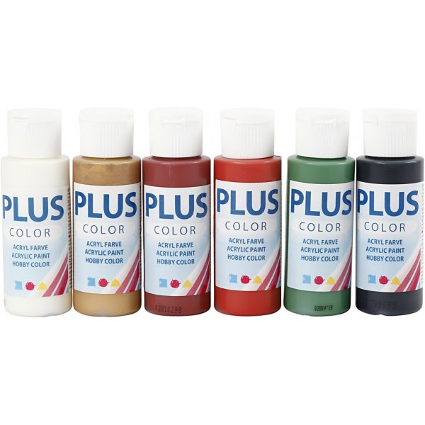 Plus Color Hobbyfarbe - Weihnachtsfarben - 6 x 60 ml