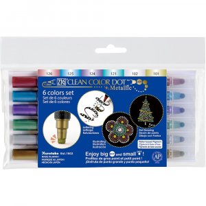 Pigmentstifte ZIG Clean Color Dot Metallic - 6 Stifte Pigmentstifte ZIG Clean Color Dot Metallic - 6 Stifte