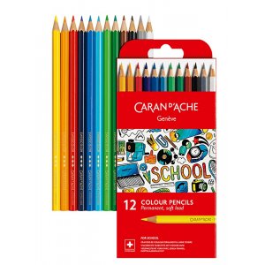Schulset Caran d'Ache Permanente Farbstifte - 12 Farben Schulset Caran d'Ache Permanente Farbstifte - 12 Farben