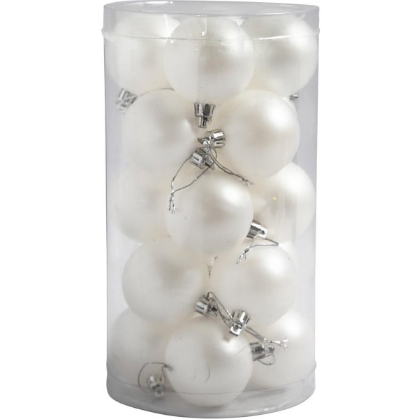 Christbaumkugeln - Weiß - Perlmutt - 6 cm - 20 Stk Christbaumkugeln - Weiß - Perlmutt - 6 cm - 20 Stk