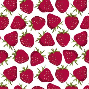 Plane PVC Erdbeere - Wei