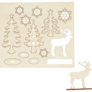 Holzfiguren zum Selbermachen - Wald mit Hirsch Holzfiguren zum Selbermachen - Wald mit Hirsch
