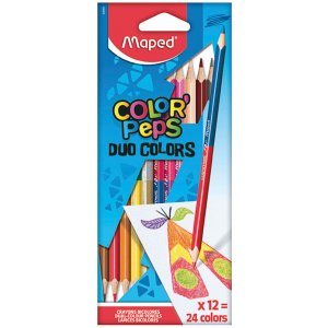 Farbstiftset - Maped - Color'peps 12 DUO-Stifte = 24 Farben Farbstiftset - Maped - Color'peps 12 DUO-Stifte = 24 Farben