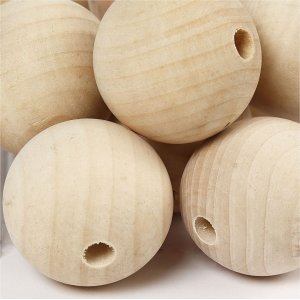 Holzperlen - Ø40 mm - 30 Stk Holzperlen - Ø40 mm - 30 Stk