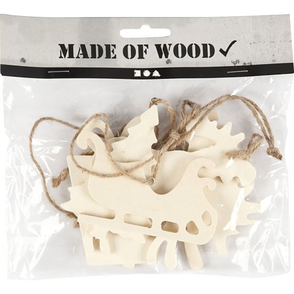 Weihnachtsanhänger - Rentier und Schlitten - 6 Stk Weihnachtsanhänger - Rentier und Schlitten - 6 Stk