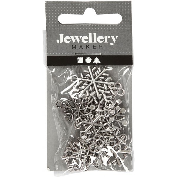 Charms - Schneeflocken - Antiksilber - 18 Stk