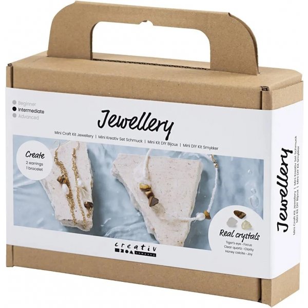 Mini-DIY-Kit Schmuck, Halskette und Ohrringe mit Kristallen