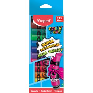 Gouache-Farbtuben - Maped - 12er-Pack matte Farben Gouache-Farbtuben - Maped - 12er-Pack matte Farben