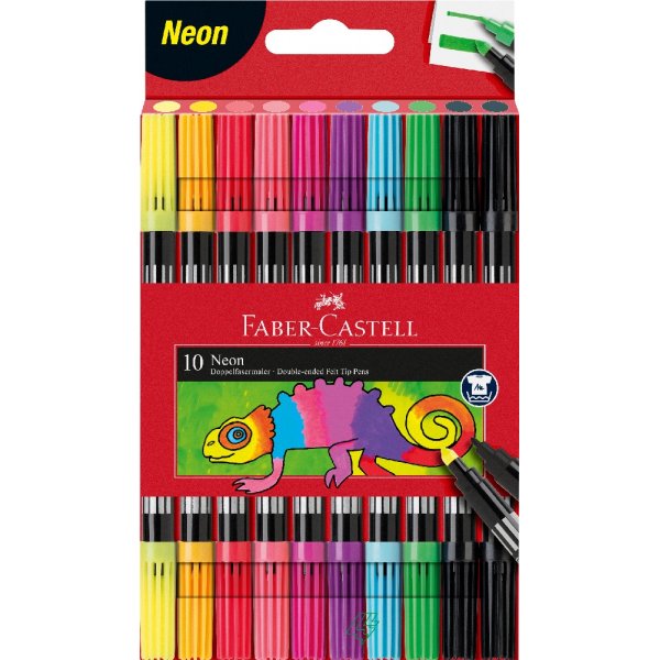 Fasermaler Doppelspitze Neon - 10 Farben