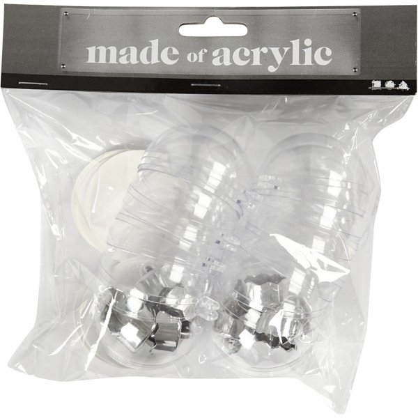 Dekokugel - transparent - 5 cm - 10 Stk