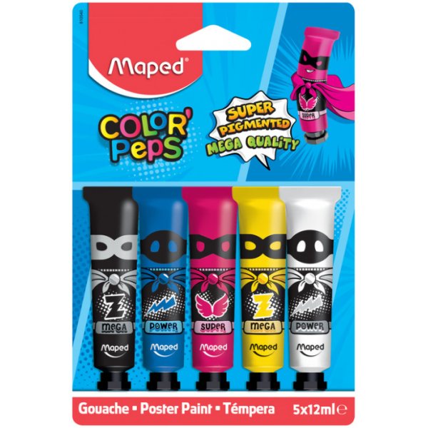 Gouache-Farbtuben - Maped - 5er-Pack