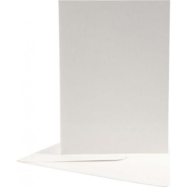 Postkarte mit Umschlag - gebrochenes Wei - 12,5 x 17,5 cm - 10 Stk