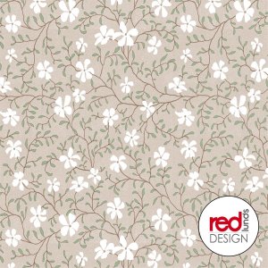 Wachstuch mit kleinem Blumenmuster - Leinen/Grün Wachstuch mit kleinem Blumenmuster - Leinen/Grün