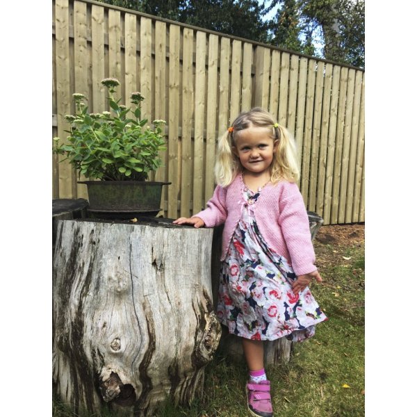 Strickanleitung - Kinder-Cardigan aus Doppelmoosstrick mit Hkelborte