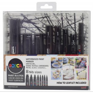 Posca 8 Federgröße - Schwarz, 8er-Pack Posca 8 Federgröße - Schwarz, 8er-Pack