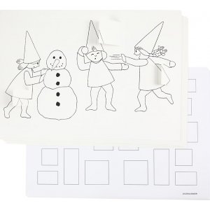 Weihnachtskalender mit Elfen bei Schneeballschlachten - weiß - A3 - 30 Stk Weihnachtskalender mit Elfen bei Schneeballschlachten - weiß - A3 - 30 Stk