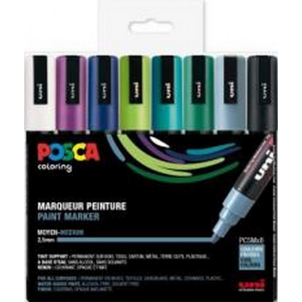 Poscaset PC-5M Kalte Farben - 8 Bleistifte