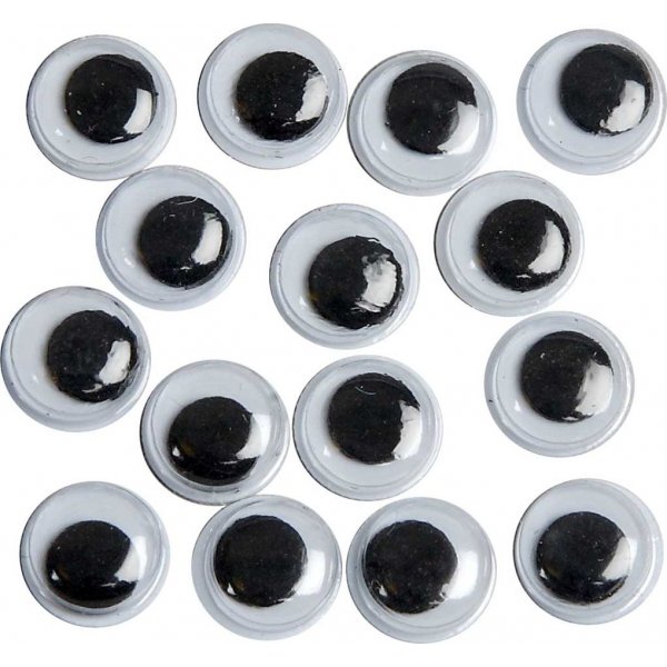 Bewegliche Augen - nicht klebend - 8 mm - 40 Stk