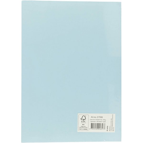 Farbiger Karton - Hellblau - A4 - 180 g - 100 Blatt Farbiger Karton - Hellblau - A4 - 180 g - 100 Blatt